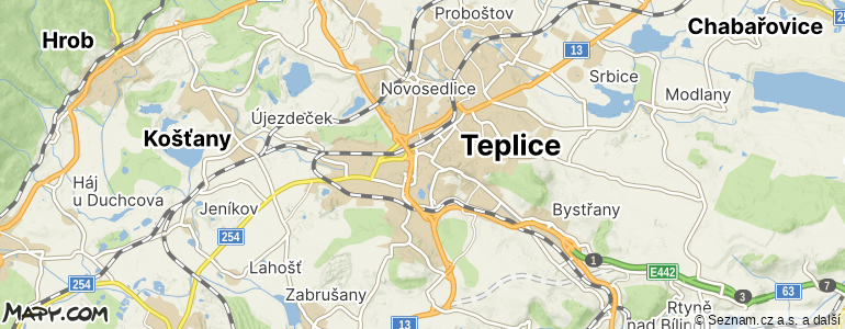 Mapa místa inzerátu — Teplice