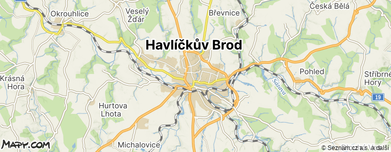 Mapa místa inzerátu — Havlíčkův Brod