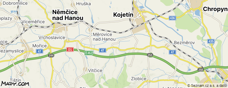 Mapa místa inzerátu — Křenovice