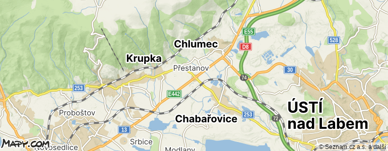 Mapa místa inzerátu — Přestanov