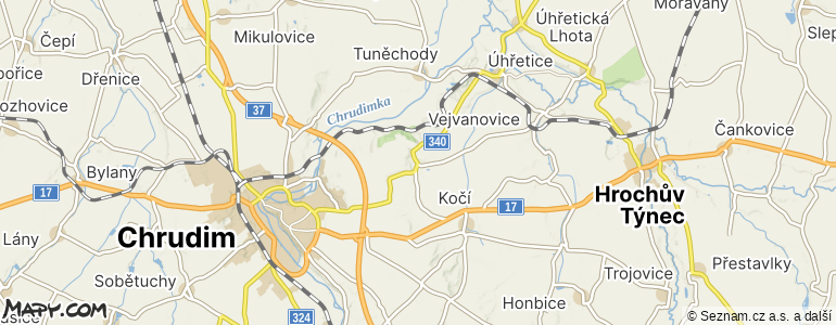 Mapa místa inzerátu — Chrudim - Topol