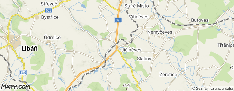 Mapa místa inzerátu — Jičíněves