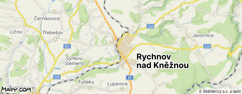 Mapa místa inzerátu — Rychnov nad Kněžnou