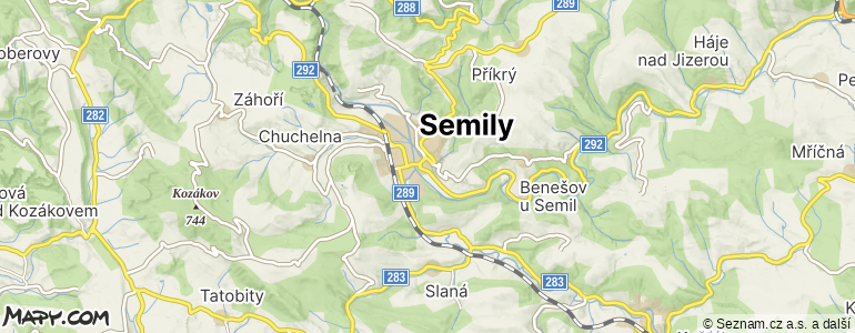 Mapa místa inzerátu — Semily