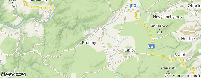 Mapa místa inzerátu — Broumy