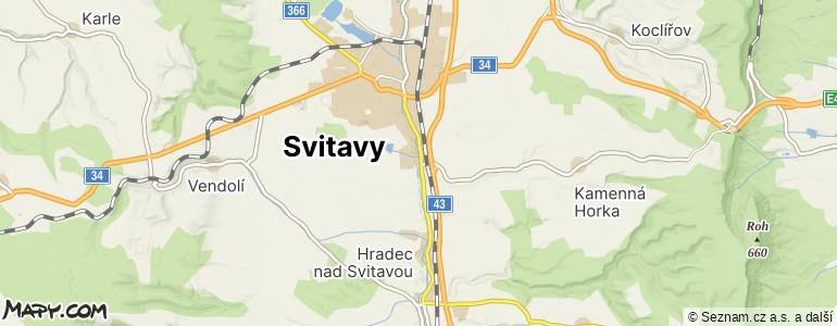 Mapa místa inzerátu — Svitavy - Lány