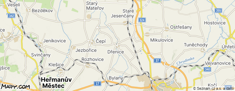 Mapa místa inzerátu — Dřenice