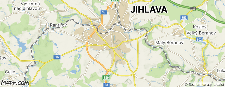 Mapa místa inzerátu — Jihlava