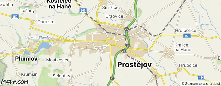 Mapa místa inzerátu — Prostějov