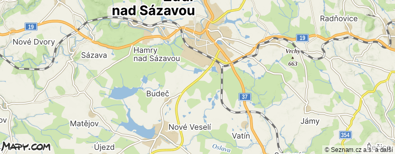 Mapa místa inzerátu — Žďár nad Sázavou - Radonín
