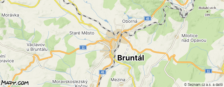 Mapa místa inzerátu — Bruntál
