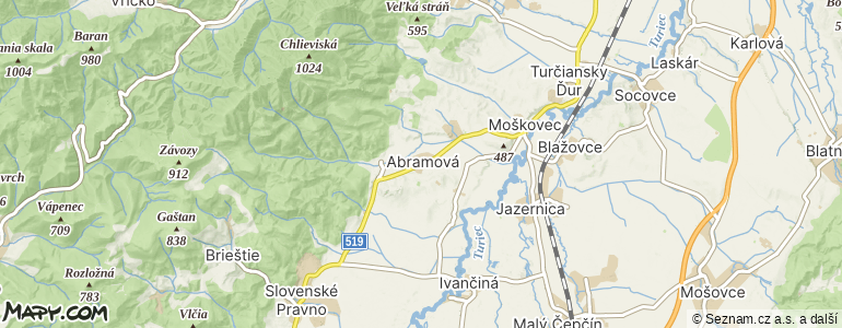 Mapa místa inzerátu — Abramová