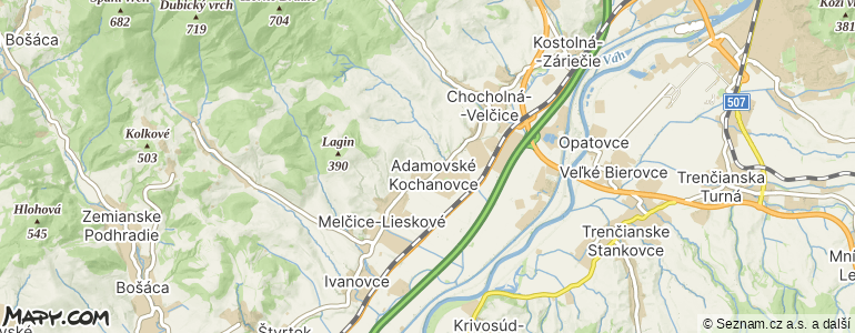 Mapa místa inzerátu — Adamovské Kochanovce