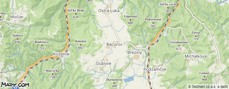 Mapa místa inzerátu — Bacúrov