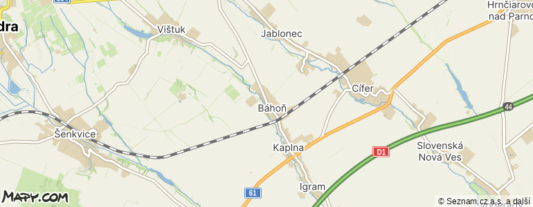 Mapa místa inzerátu — Báhoň