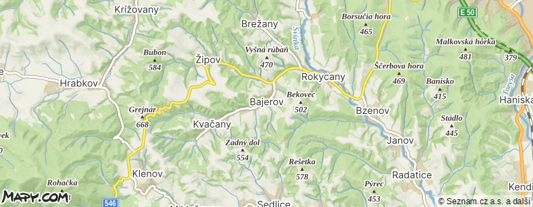 Mapa místa inzerátu — Bajerov