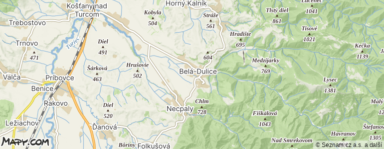 Mapa místa inzerátu — Belá - Dulice