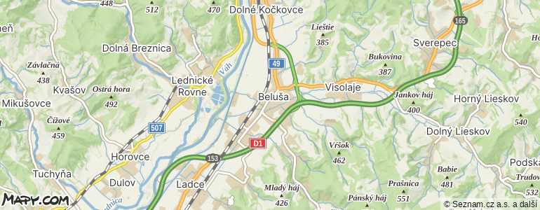 Mapa místa inzerátu — Beluša