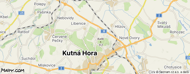 Mapa místa inzerátu — Kutná Hora - Kaňk