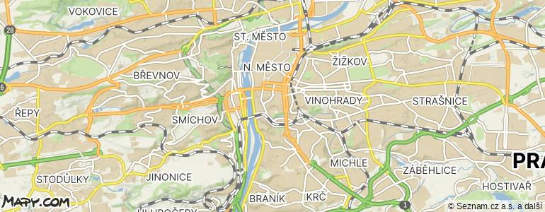 Mapa místa inzerátu — Praha 2