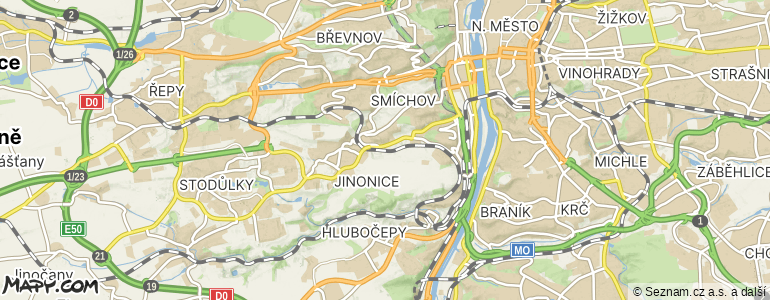 Mapa místa inzerátu — Praha 5
