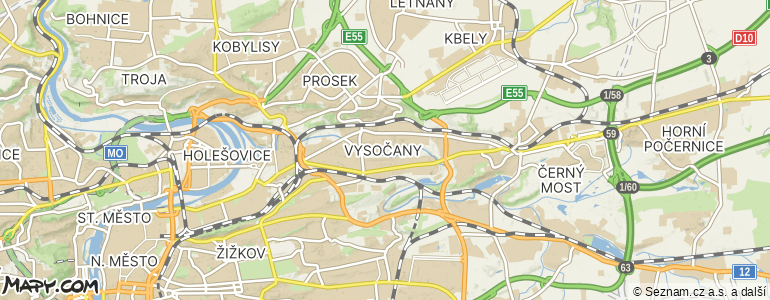 Mapa místa inzerátu — Praha 9
