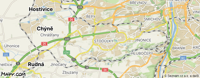 Mapa místa inzerátu — Praha 13