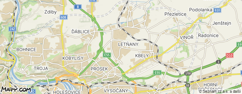 Mapa místa inzerátu — Praha 18