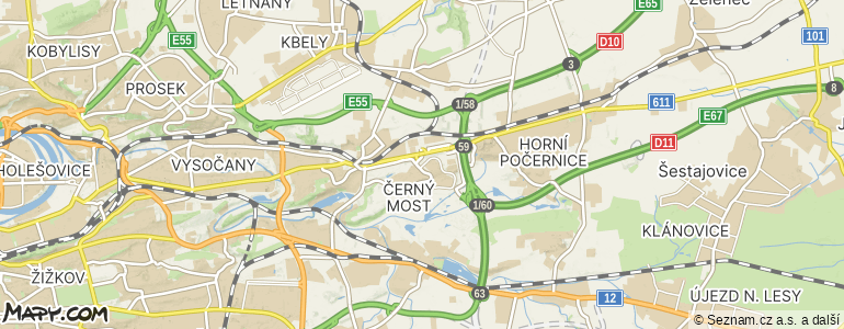 Mapa místa inzerátu — Praha 22