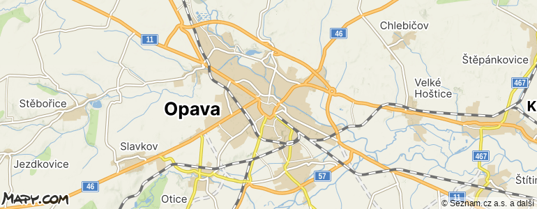 Mapa místa inzerátu — Opava - Město