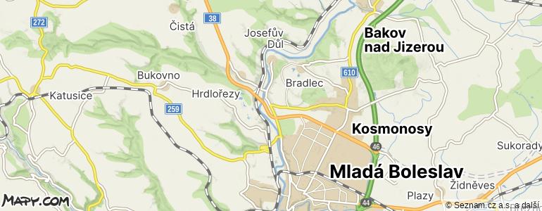 Mapa místa inzerátu — Mladá Boleslav - Debř