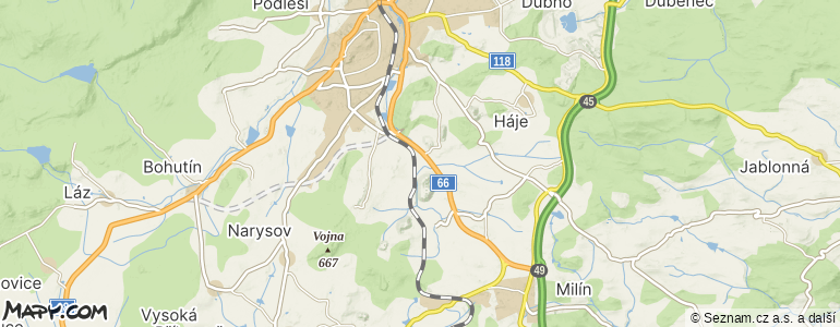 Mapa místa inzerátu — Příbram - Brod