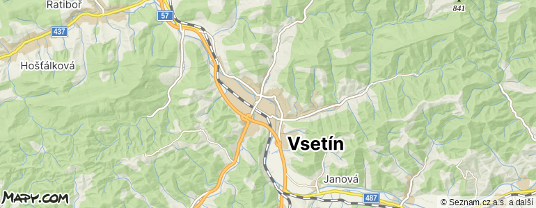 Mapa místa inzerátu — Vsetín