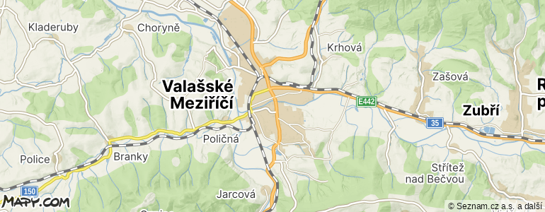 Mapa místa inzerátu — Valašské Meziříčí