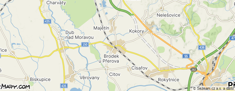 Mapa místa inzerátu — Brodek u Přerova