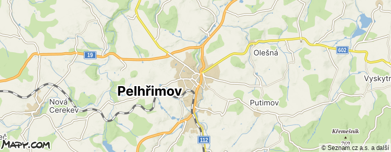 Mapa místa inzerátu — Pelhřimov