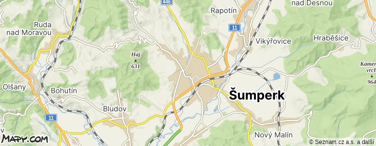 Mapa místa inzerátu — Šumperk