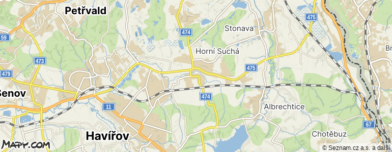 Mapa místa inzerátu — Horní Suchá