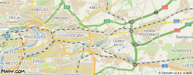 Mapa místa inzerátu — Praha - Hloubětín