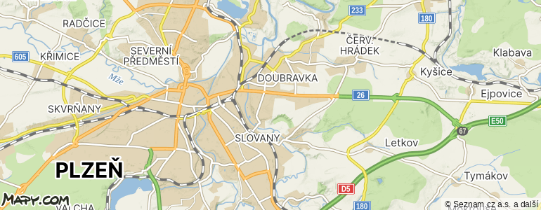 Mapa místa inzerátu — Plzeň - Lobzy
