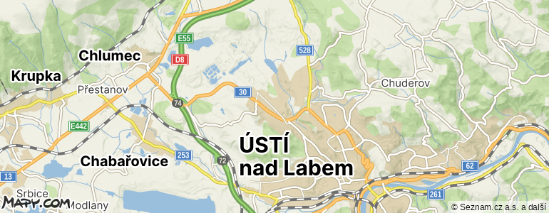 Mapa místa inzerátu — Ústí nad Labem - Bukov