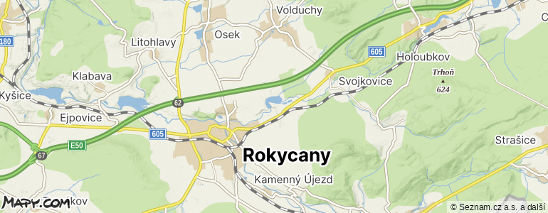 Mapa místa inzerátu — Rokycany - Borek