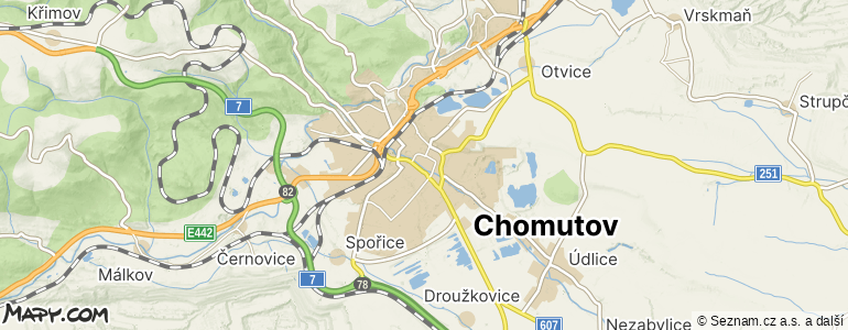 Mapa místa inzerátu — Chomutov