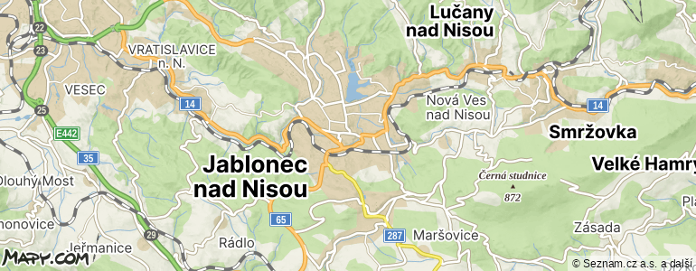 Mapa místa inzerátu — Jablonec nad Nisou