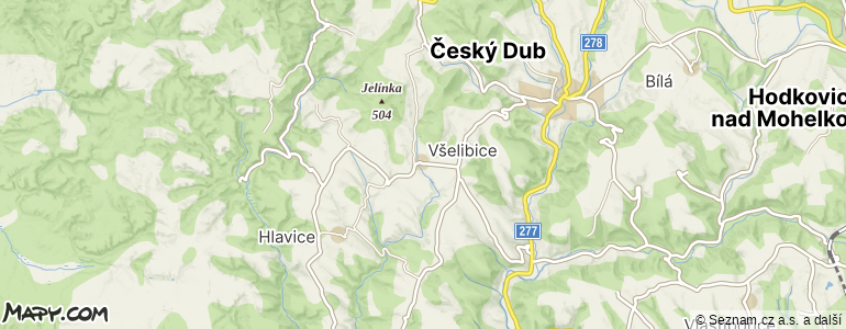 Mapa místa inzerátu — Všelibice