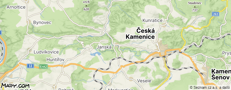 Mapa místa inzerátu — Janská