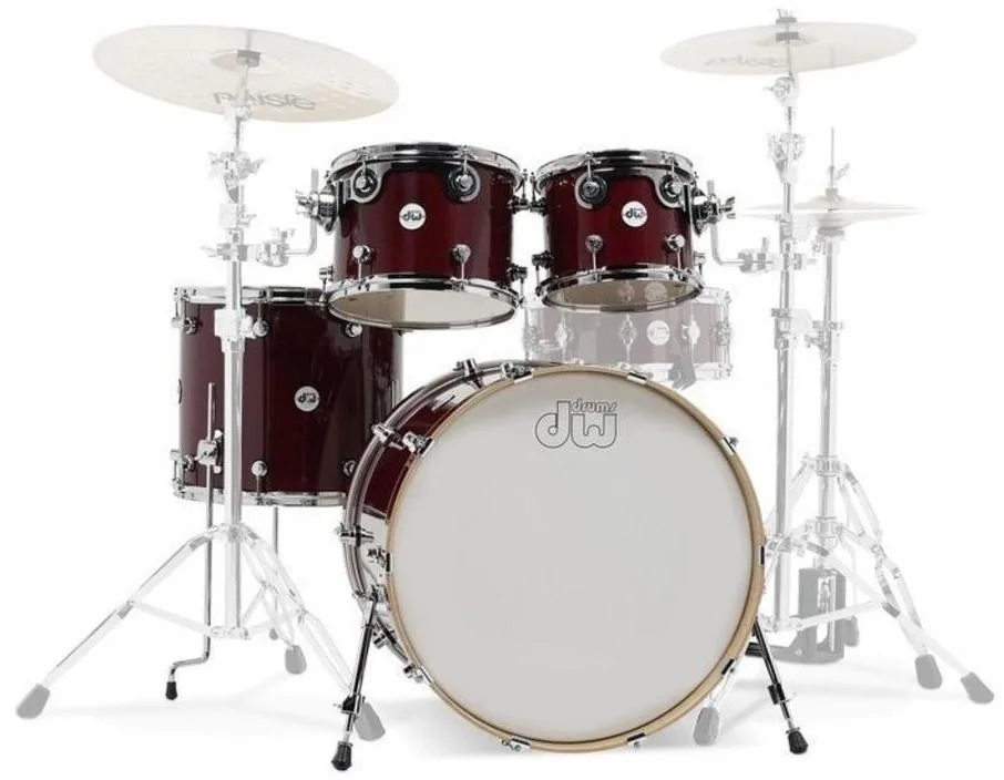 DW Design Series 22 Cherry Stain + obaly