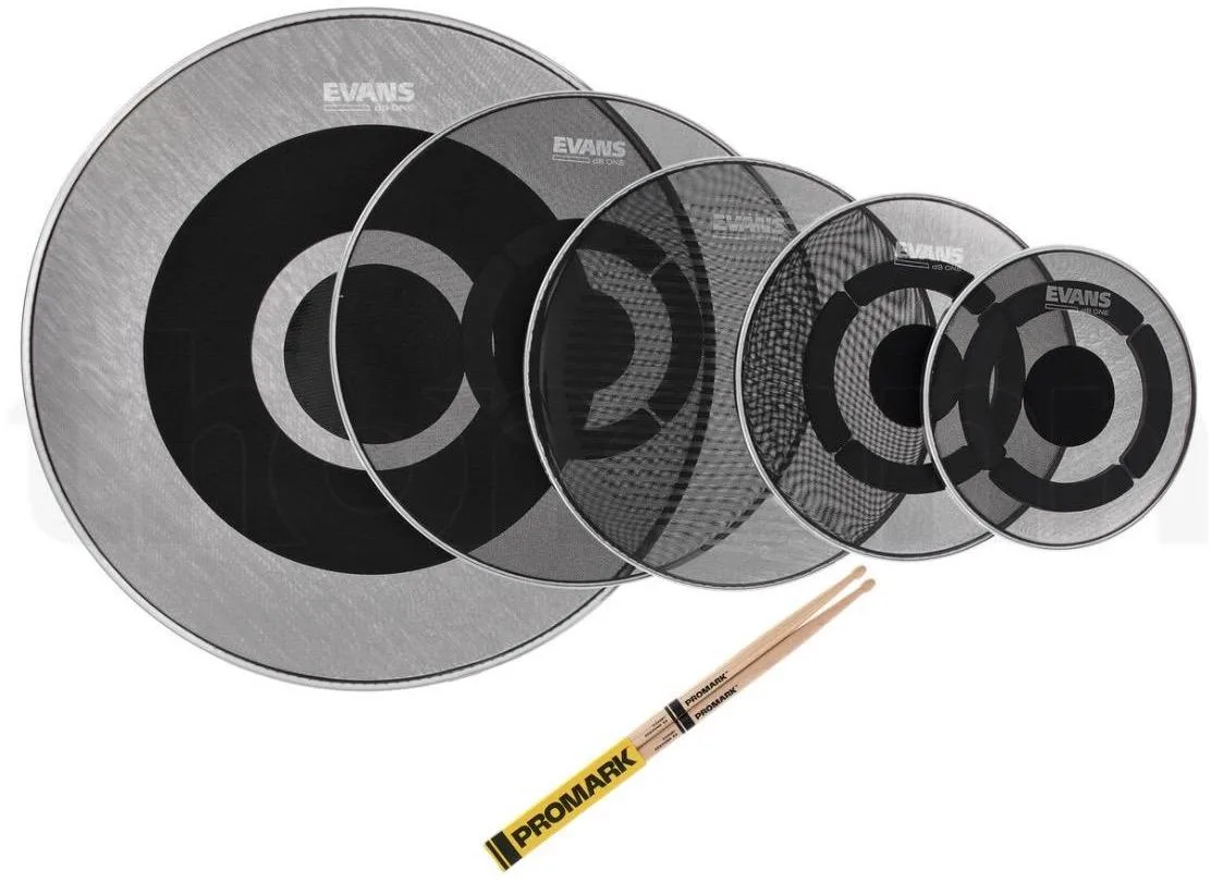 Evans Db One rock pack + cymbals