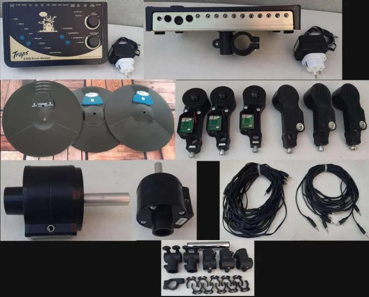 Drum Module TRAPS, snímače, snímače pro Hi-hat, el.činely TRAPS, kabeláž, plast. spojky