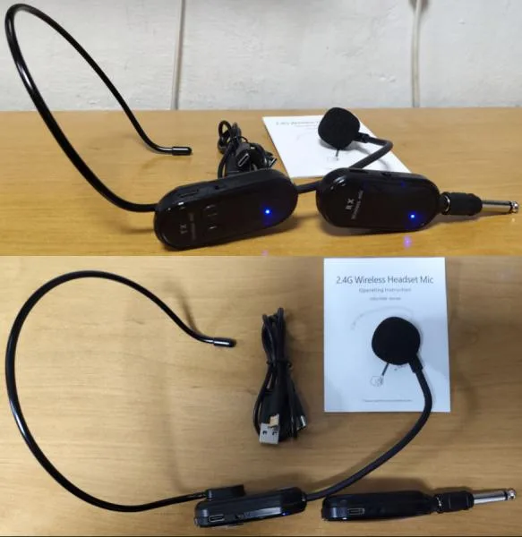 Nový bezdrátový náhlavní mikrofon s přijímačem 2,4 Gz - Wireless Headset Mic 165 FT G03/G06